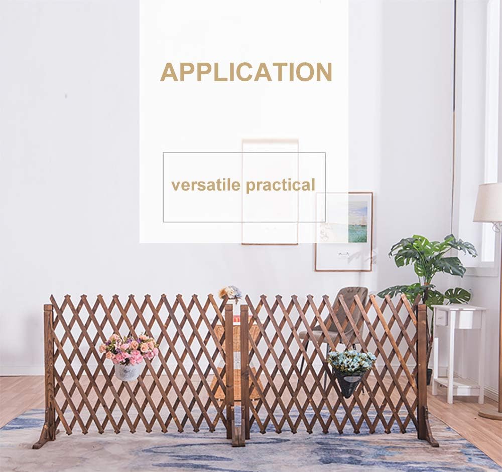 jxgzyy 2 Pack Expandable Wood Garden Fence Wooden Pet Gate Retractable Wooden Fence Gate Freestanding Wooden Fence Gate for Garden Patio Decorative