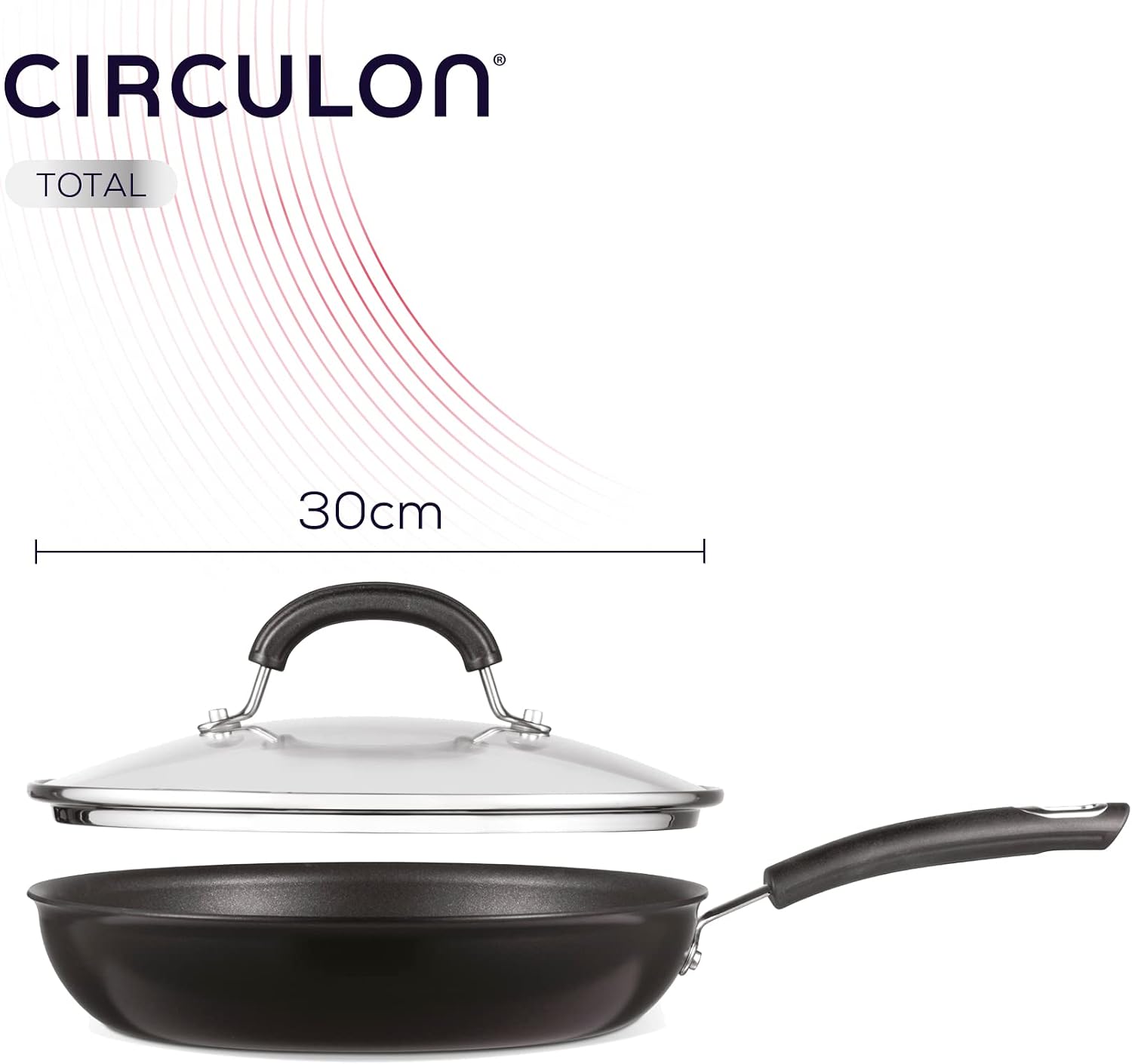 Circulon - Total - Saute Pan with Lid 28cm - Durable Non Stick - Hard Anodised - Induction - Oven and Dishwasher Safe - Lifetime Guarantee