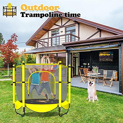 VGMiu 60" Trampoline for Kids, Toddler Trampoline Indoor with Net, Age 3-8