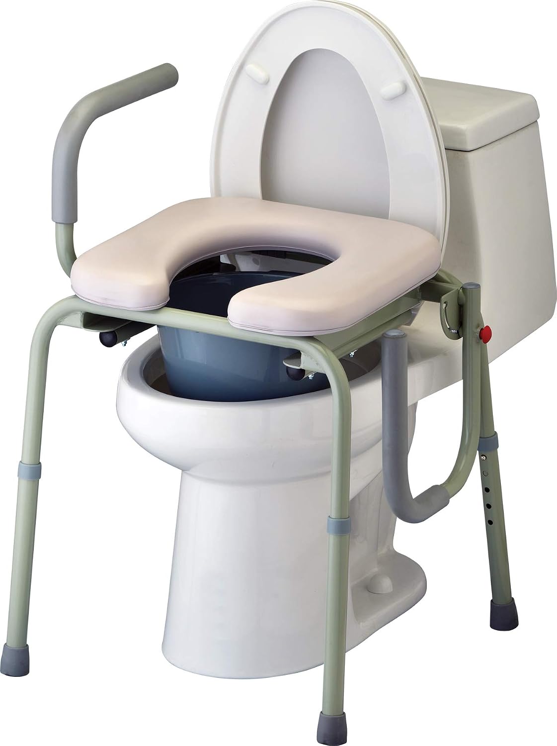 NOVA Medical Products Drop Arm Commode with Padded Seat and Back, Drop Down Arms for Easy Transfer