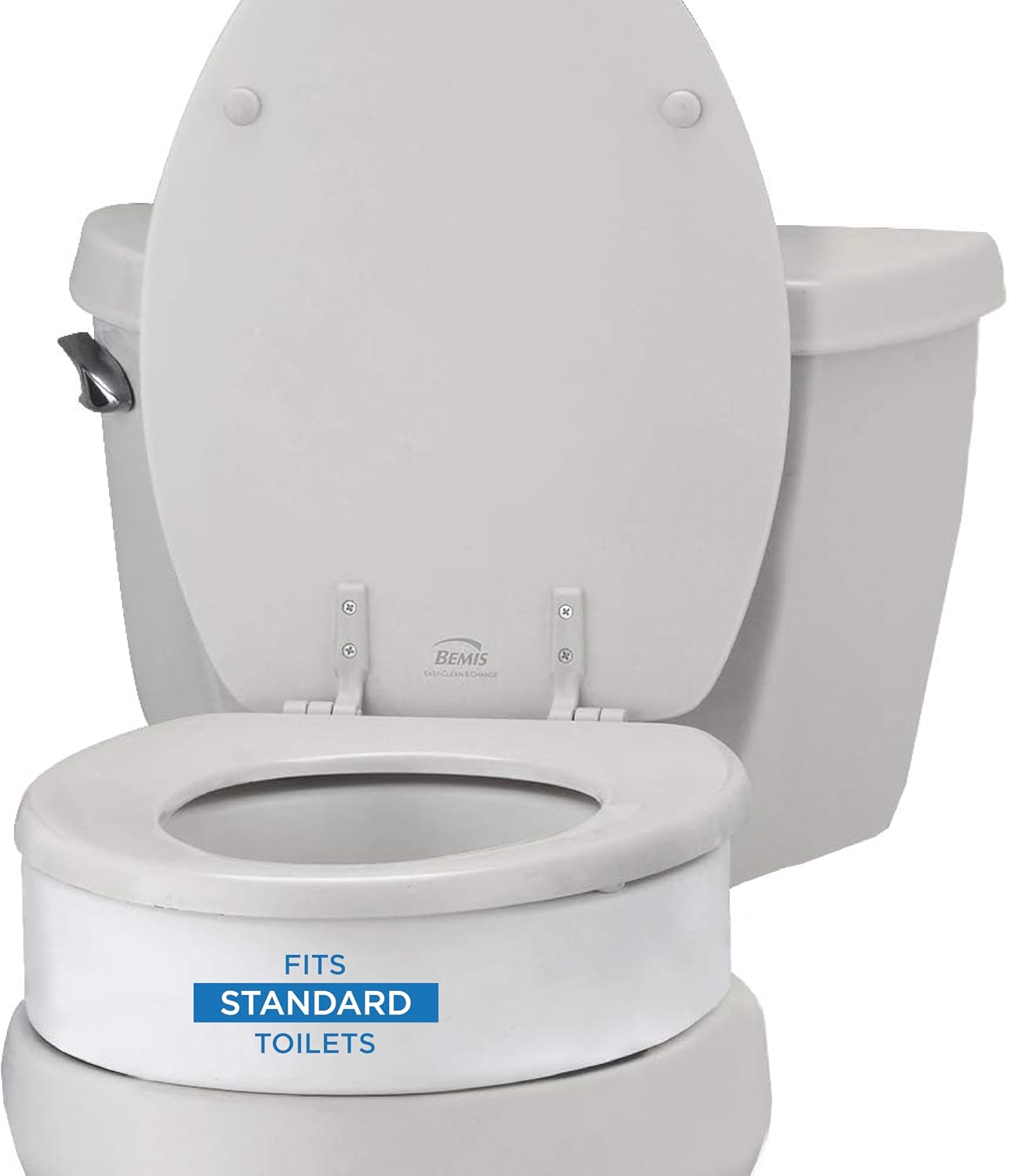NOVA Raised Toilet Seat for Seniors & Post-Surgery Recovery – Elongated Bolt-On Under-Seat Design Uses Existing Toilet Seat & Lid, 3.5” Elevation, 300 lb Capacity, Durable Plastic, Easy Install
