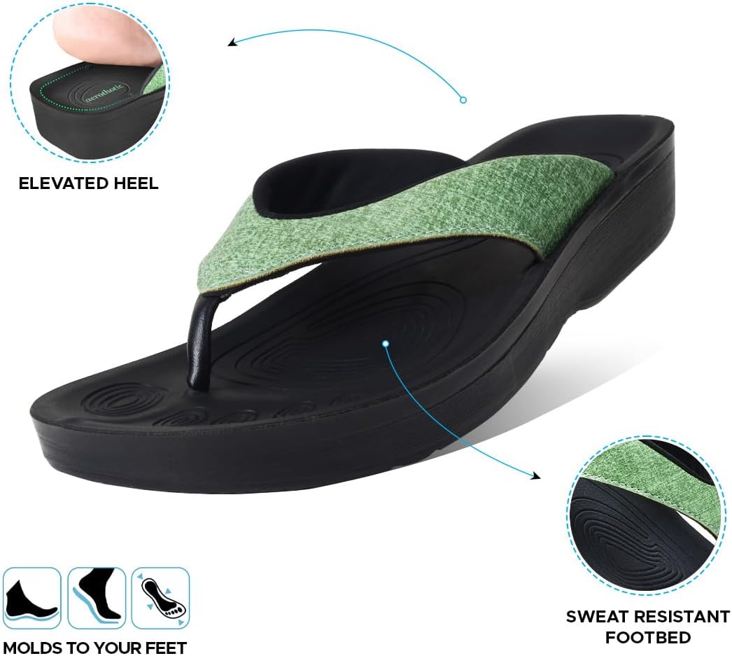 AEROTHOTIC Comfortable Arch Support Flip Flops for Women Orthotic Sandals