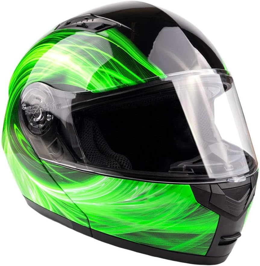 Adult Modular Motorcycle Helmet DOT w/Retractable Sunglass Full Face Flip-up Typhoon TH158