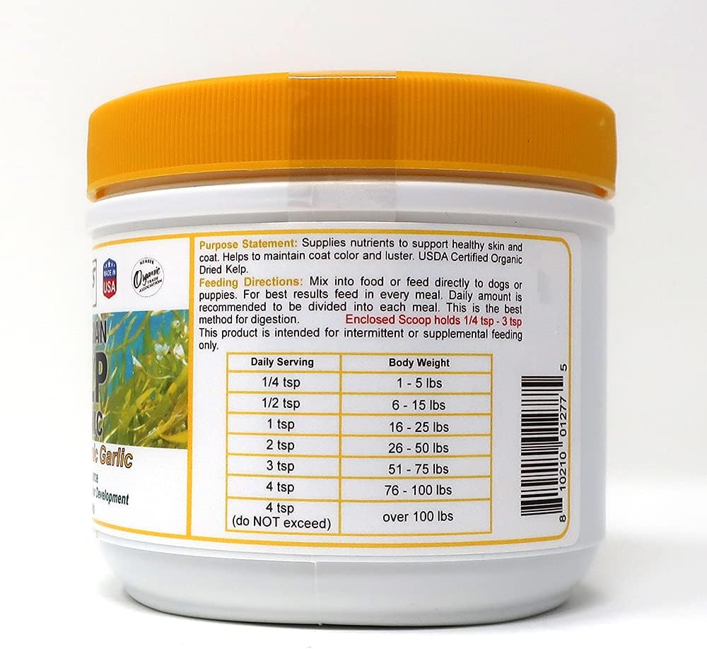 Dogzymes Organic Norwegian Kelp for Pets, a Valuable Nutrition Source Rich in Iodine to Support Gland Function, Especially The Thyroid (3 Pound)
