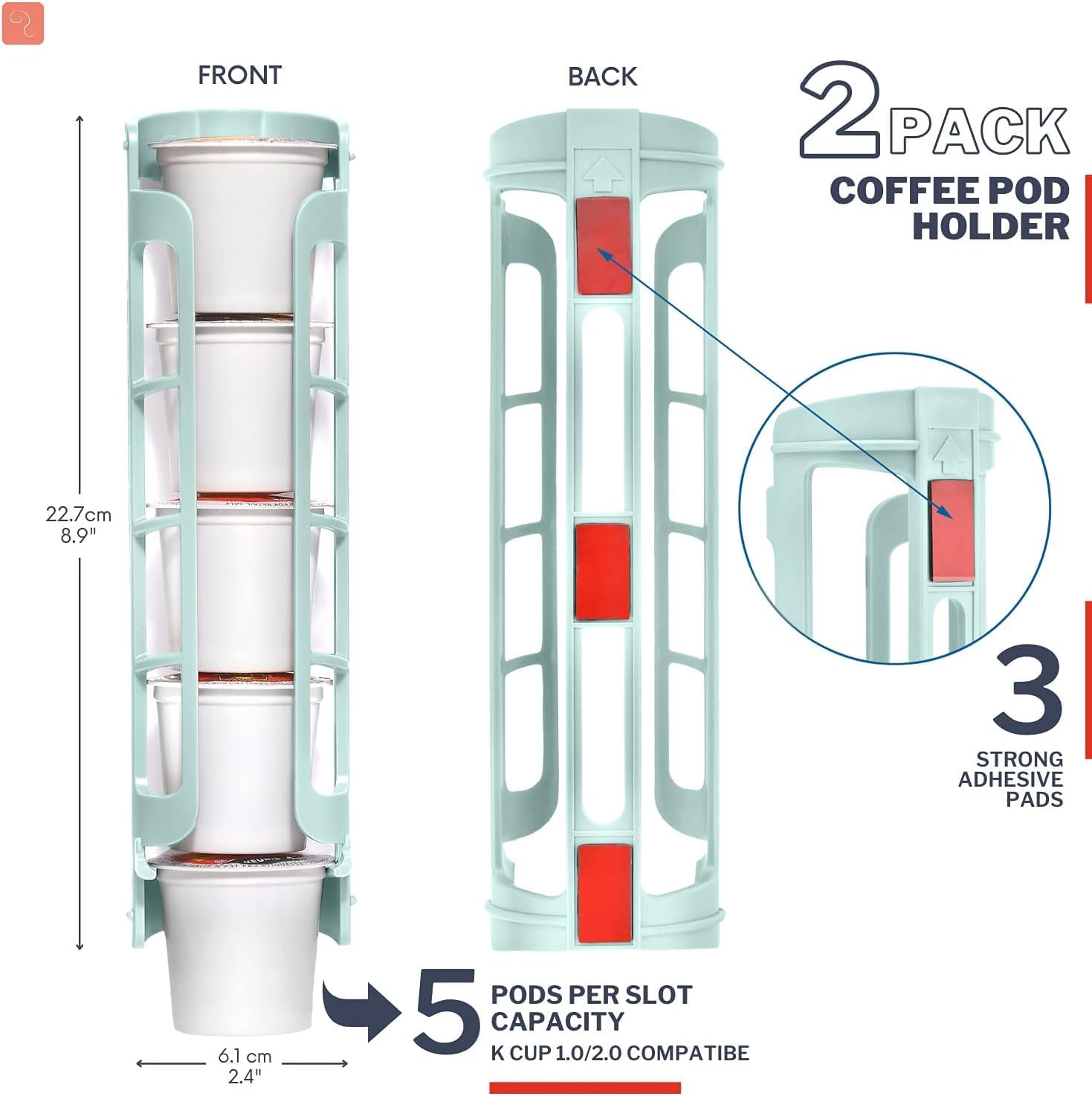 STORAGENIE Coffee Pod Holder for Keurig, Stores 10 Pods