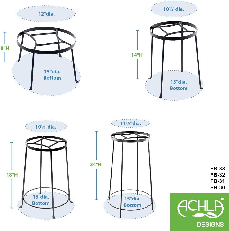 Achla FB-32 Designs Argyle Plant Stand III, 18" H, Graphite