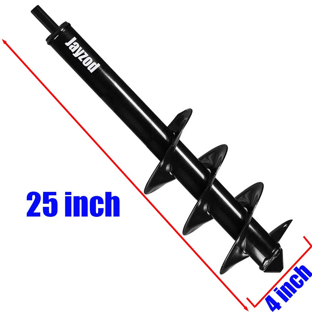 Auger Drill bit for Planting 4"X25" Garden Auger Spiral Drill Bit for Bulb & Bedding Plant for 3/8” Hex Drive Drill
