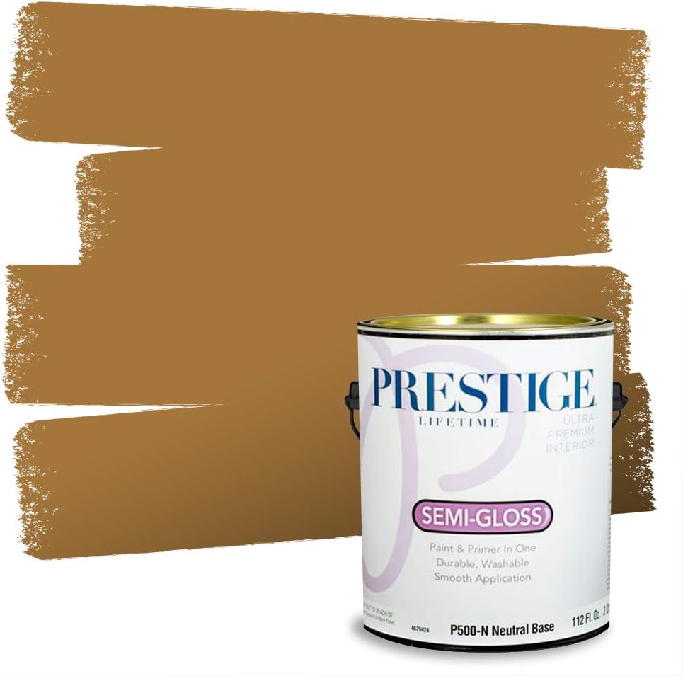 PRESTIGE Paints Exterior Paint and Primer In One, 1-Gallon, Satin, Comparable Match of Sherwin Williams* Cachet Cream*