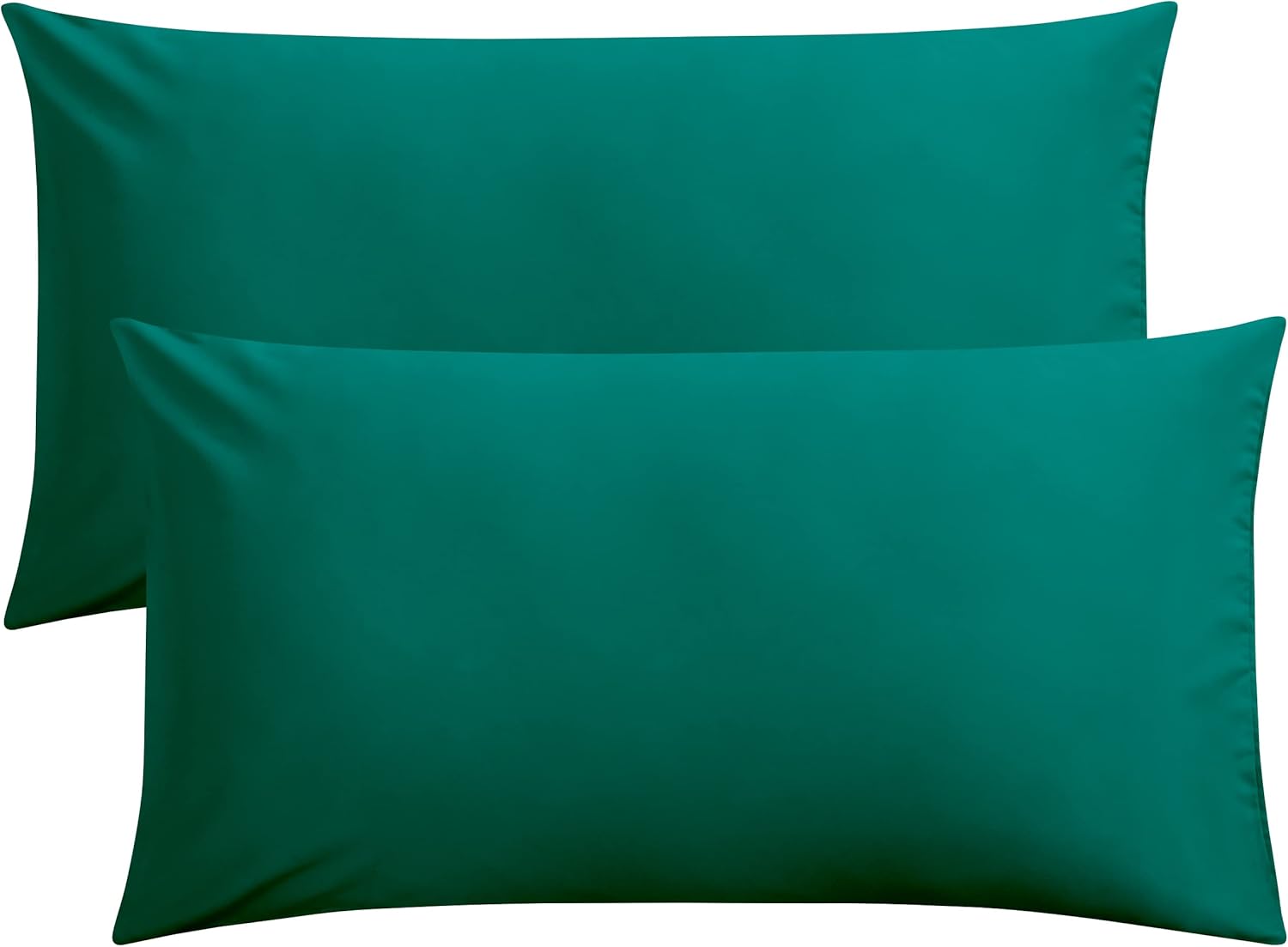 FLXXIE 2-Pack Microfiber Standard Pillow Cases, Envelope Style, White