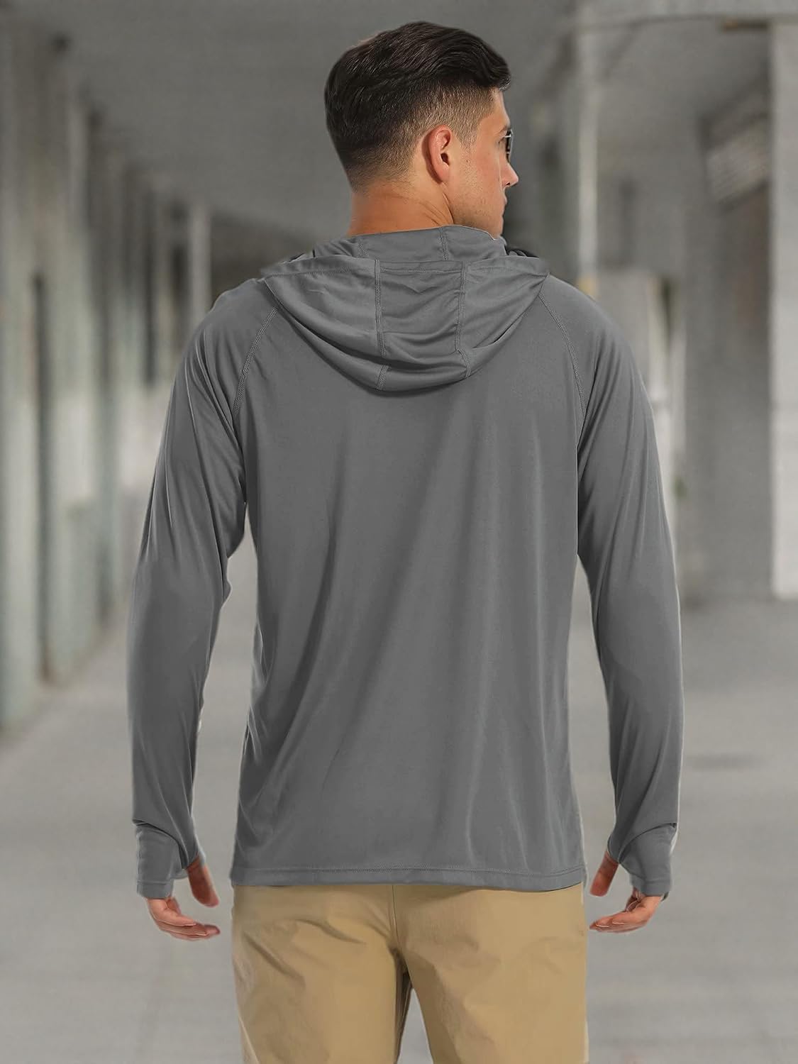 MAGCOMSEN Men's Hooded UPF 50+ Sun Protection T Shirts Long Sleeve Athletic Fishing Shirts Rash Guards