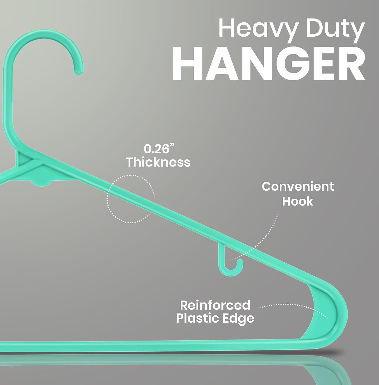 Utopia Home Plastic Hangers 50 Pack – Built-in Strap Hooks Black