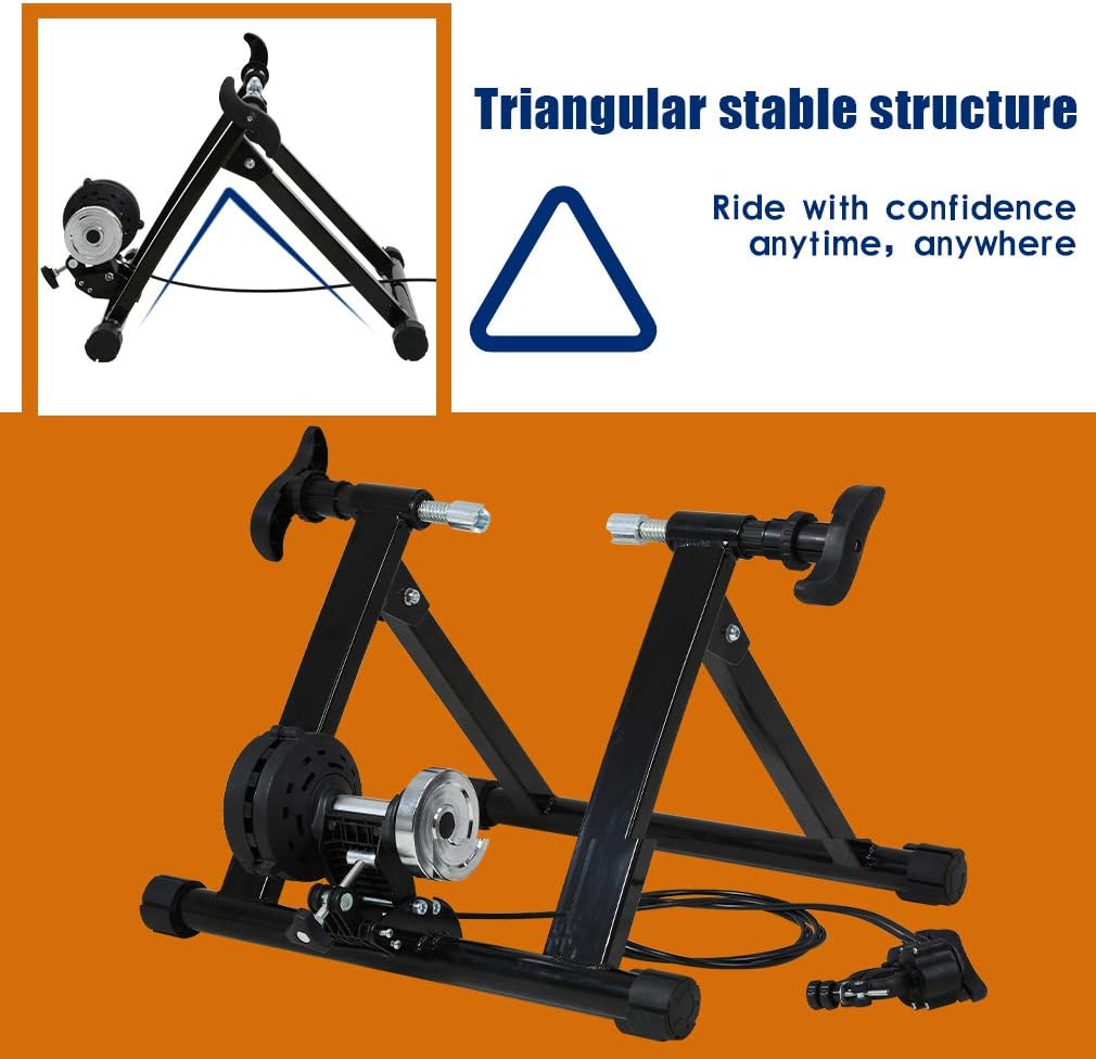 FDW Magnetic Bike Trainer Stand for Indoor Riding, Steel Bicycle Exercise Training Stand with Noise Reduction Wheel