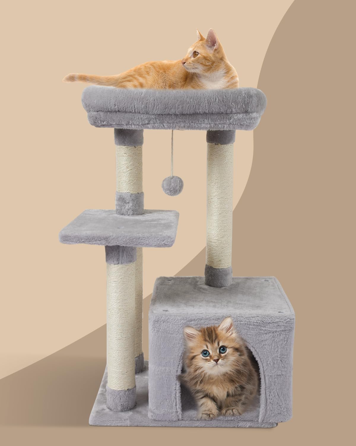Cute Cat Tree Kitten Cat Tower Condo Cat Furniture Sisal Scratching Posts G