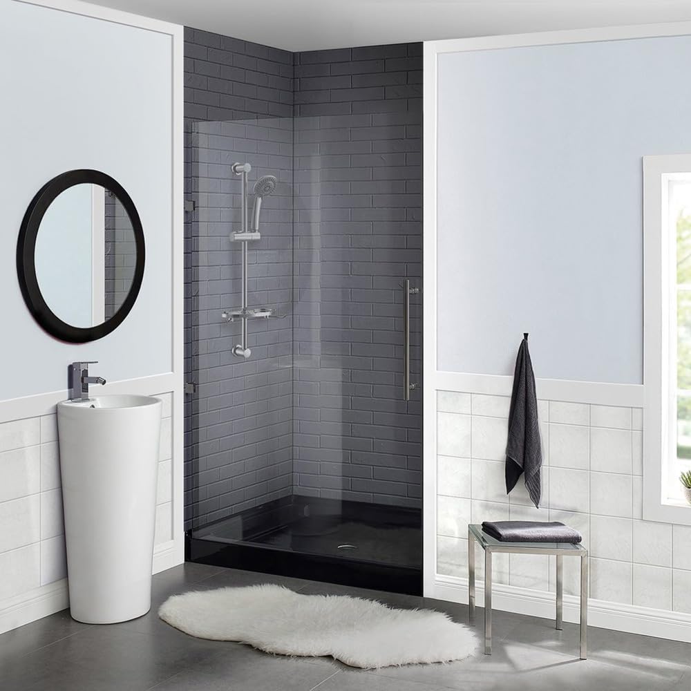 Voltaire 60" x 32" Single-Threshold, Right-Hand Drain, Shower Base in Gray