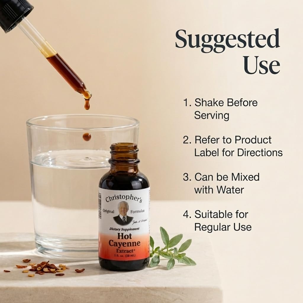 Christopher's Original Formulas Hot Cayenne Extract, 1 fl oz - Natural Herbal Supplement