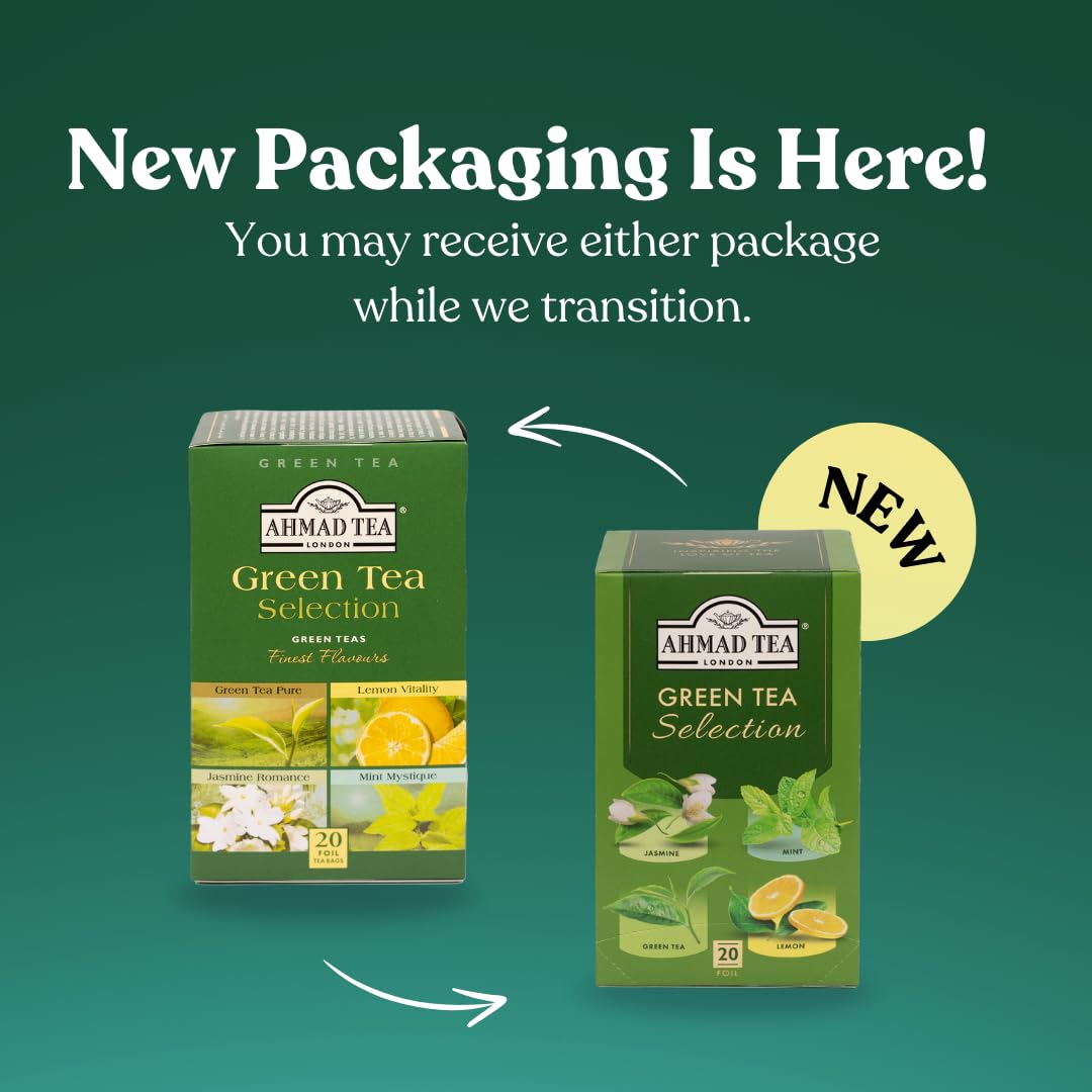 Ahmad Tea Green Tea, Green Tea Teabags 100 ct - Caffeinated & Sugar-Free