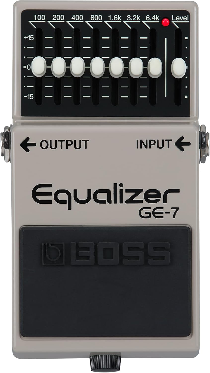 BOSS GE-7 Equalizer | Compact Graphic Equalizer Pedal | Tailored for Guitarists | 7 Bands of EQ Sliders | Guitar-Optimized Frequencies | ±15dB