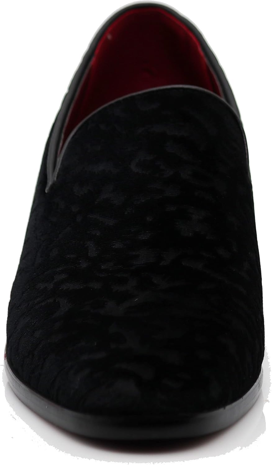 SPK35 Men's Vintage Velvet Flower Designer Dress Loafers Slip On Shoes Classic Tuxedo Dress Shoes