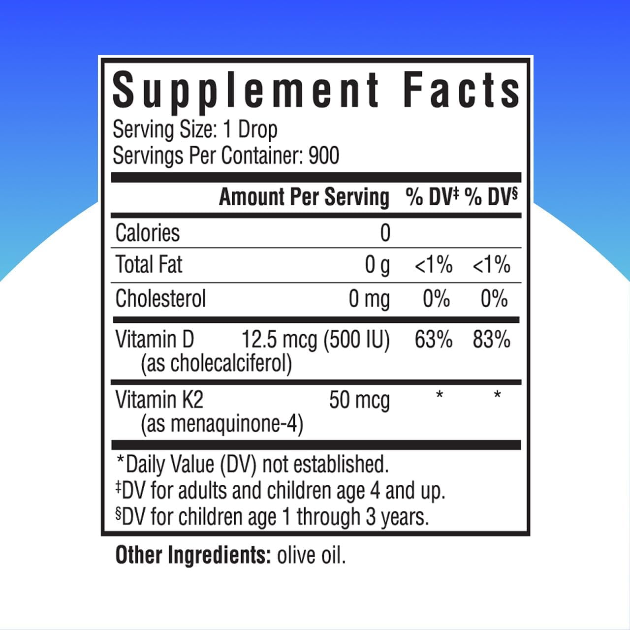 Seeking Health Vitamin D3 + K2 Drops - Liquid Vitamin D & K Supports Immune System Function & Bone Health - Aids Calcium Absorption - Aids Healthy