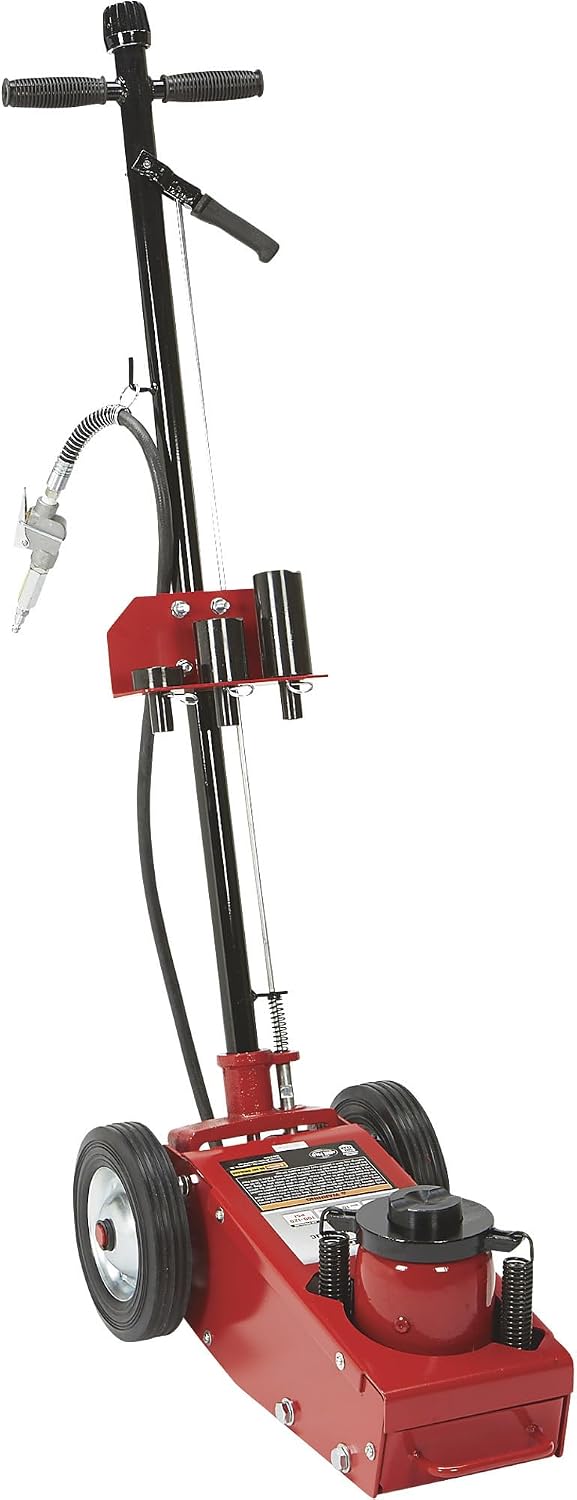 Strongway 22-Ton Quick Lift Air/Hydraulic Service Floor Jack | Controlled vehicle lifting, heavy shop use, stable positioning, professional garage service, durable steel construction