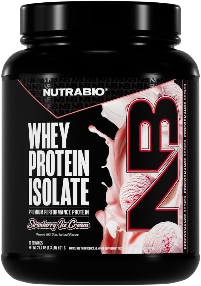 NutraBio 100% Whey Protein Isolate Protein Powder, 25g Protein with Complete Amino Acid Profile, Non-GMO, Soy & Gluten Free, Low Carb, Low Calorie Whey Protein Powder, Raw Unflavored, 20 Servings