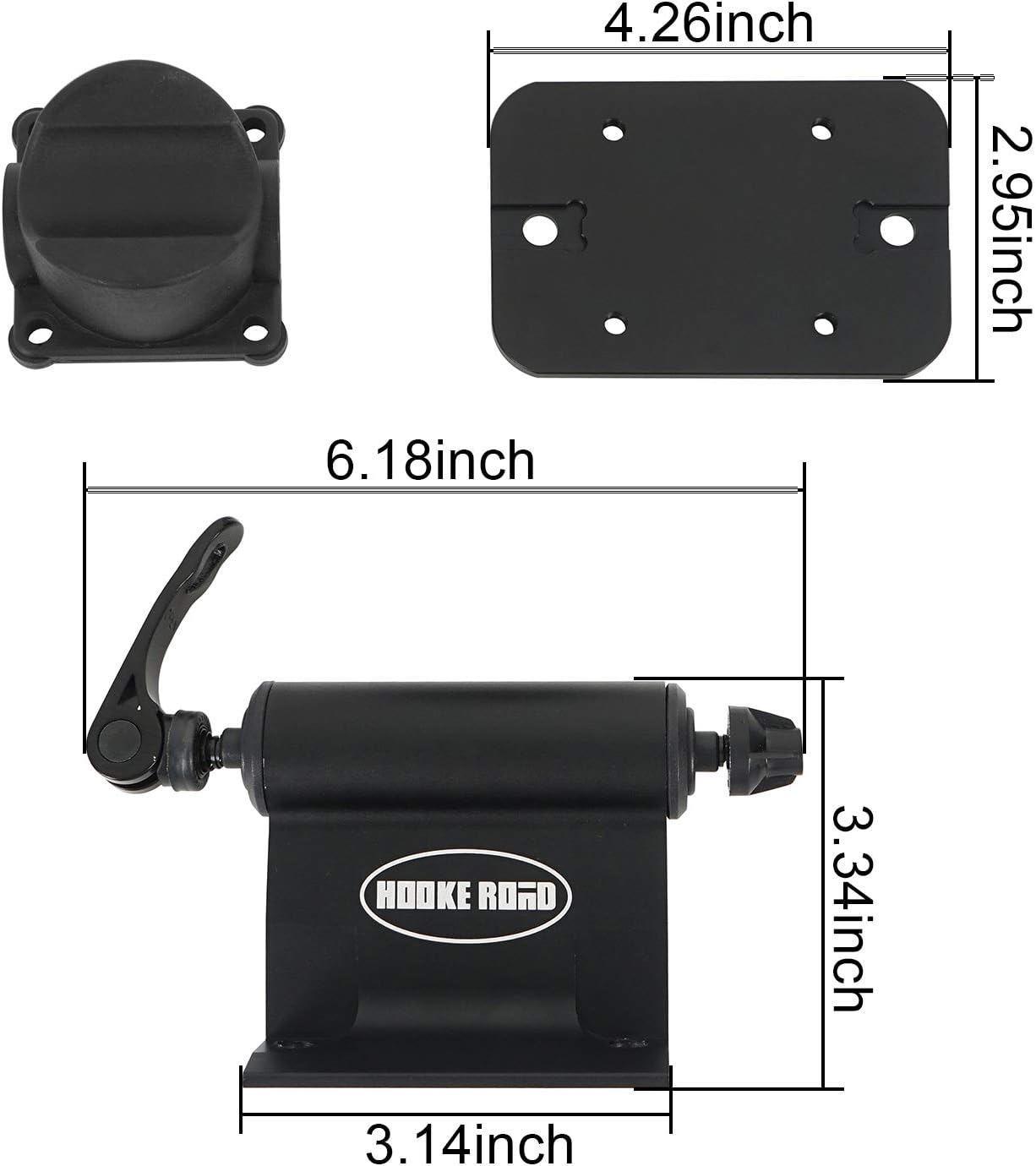 Hooke Road Universal Bike Car Carrier Quick-Release Alloy Fork Lock Alloy Bed | Roof Mount Rack for 1 Bike - Cross Bars not Included