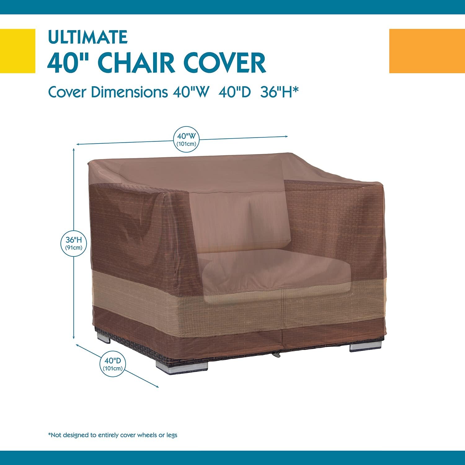 DUCKCOVERS Ultimate Waterproof 36 Inch Patio Chair Cover, Outdoor Chair Covers