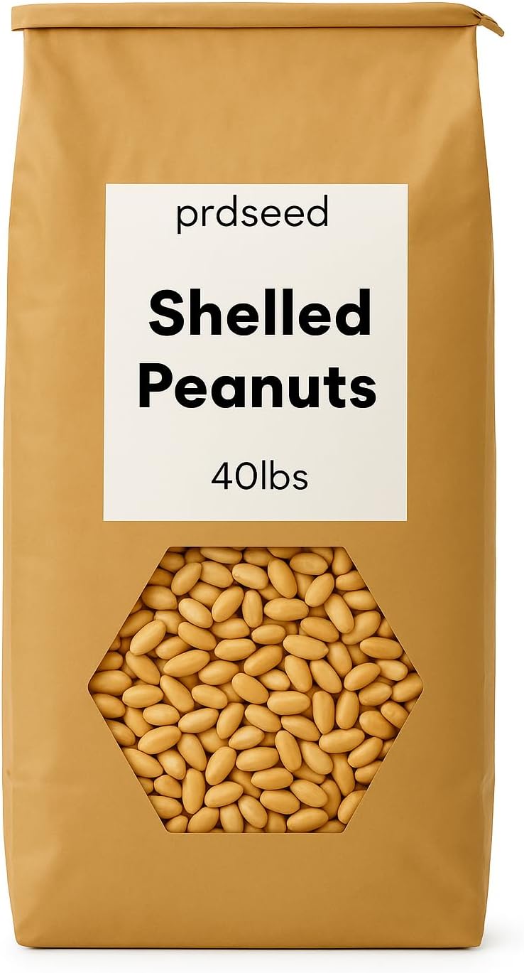 Fresh Shelled Peanuts for Birds & Squirrels - Raw Wildlife Peanuts, No Mess Bird Seed, No Waste Bird Seed for Wild Birds & Backyard Squirrels (10lbs)