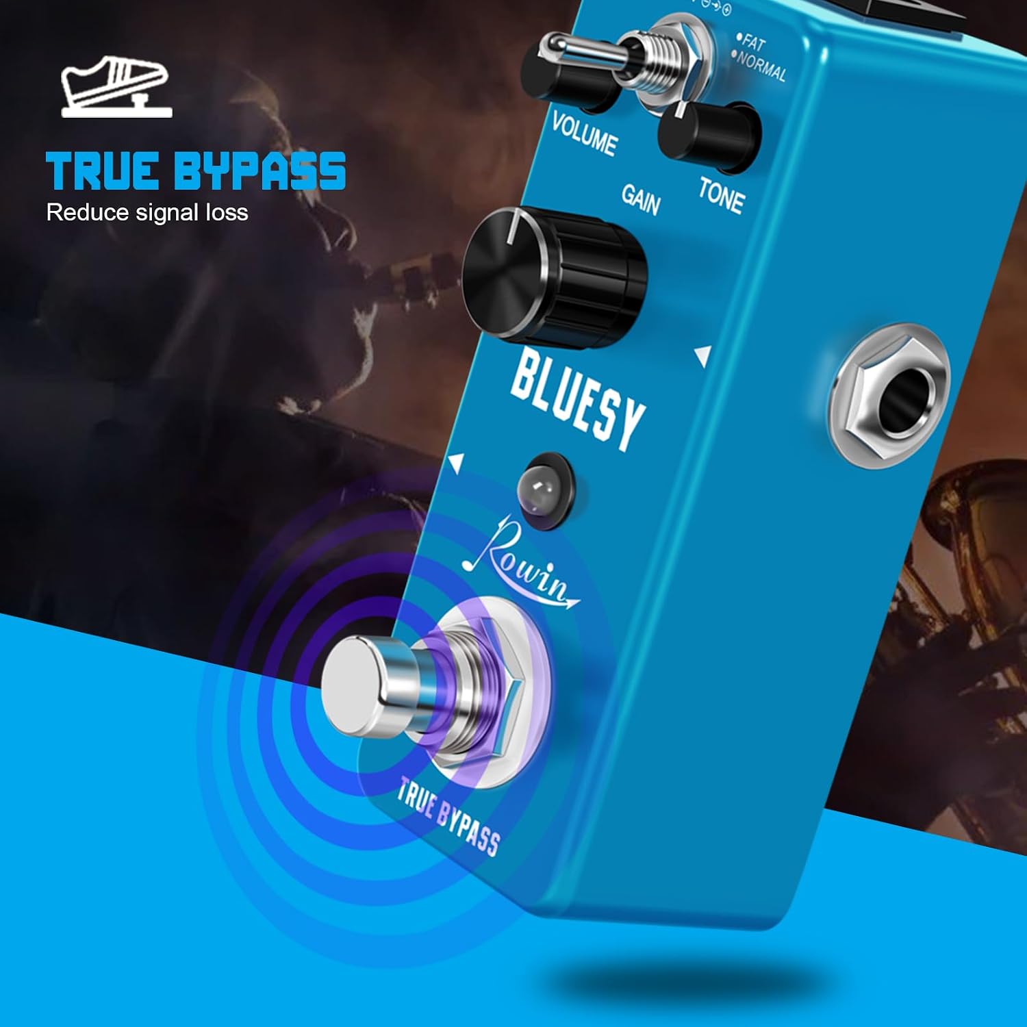 Vintage Vacuum Bluesy Guitar Effect Pedal,Electric Guitar Effect Sound Low Key Mild Clipping