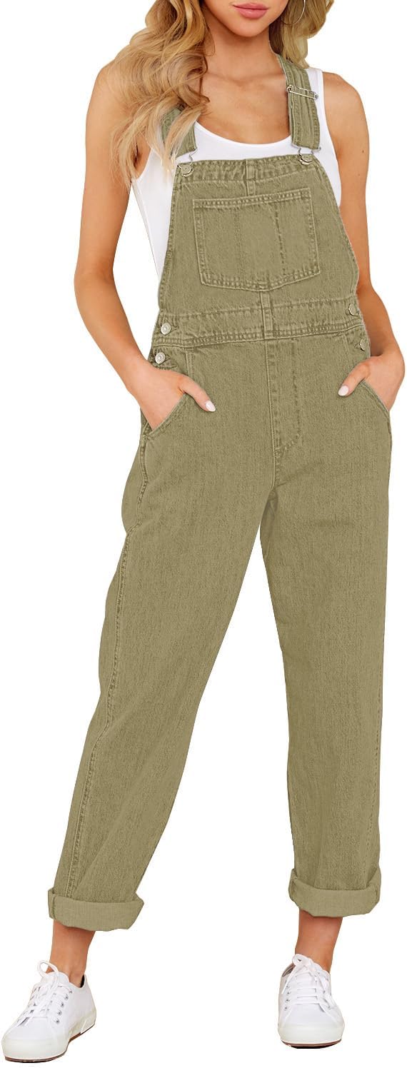 LookbookStore Denim Overalls for Women Dressy Stretch Bib Jean Jumpsuits