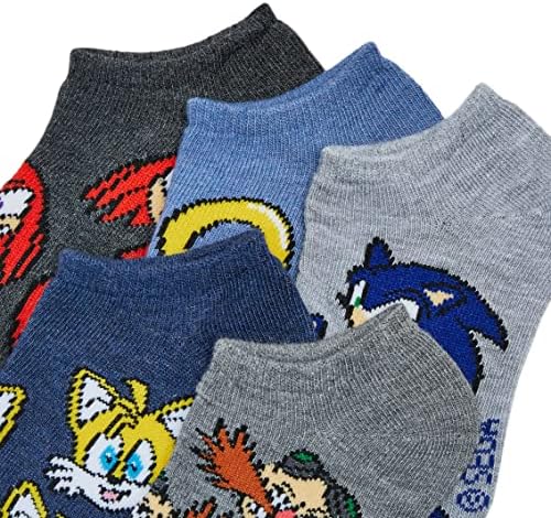 Sonic The Hedgehog boys 5 Pack No Show Socks