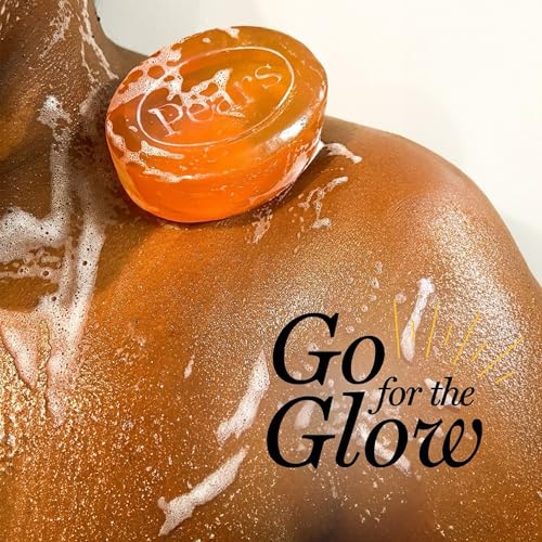 Pears Soap, Pure & Gentle with Natural Oils, 6-Pack – Transparent Amber Glycerin Soap for Pampered, Glowing Skin, 4.4 Oz Ea