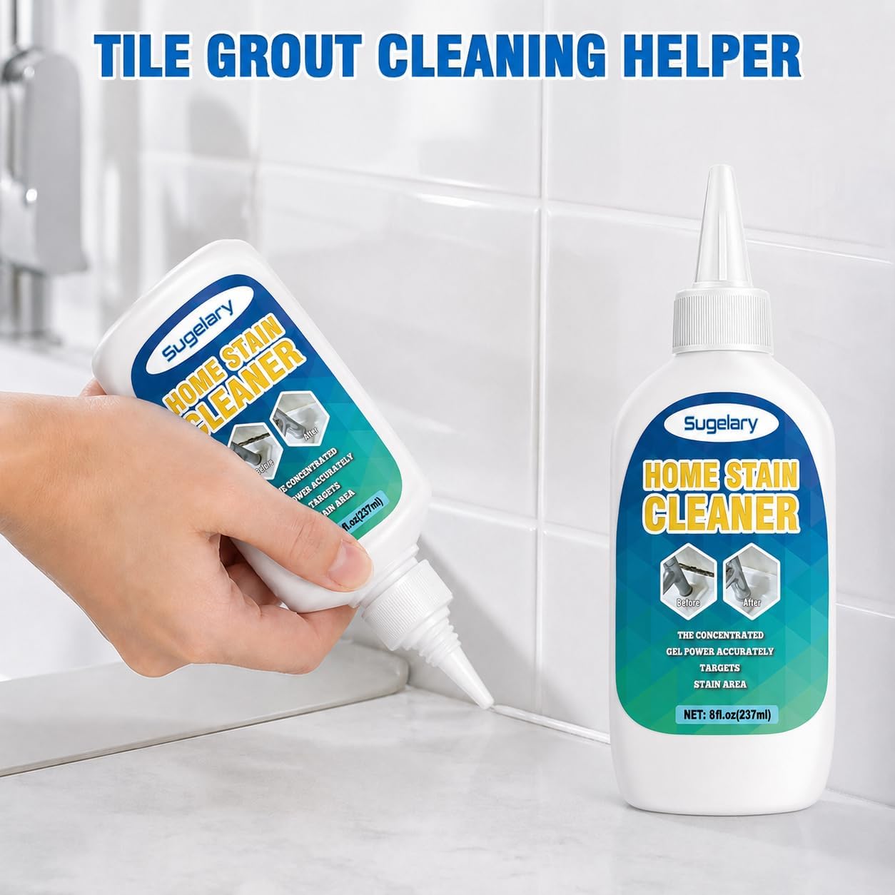 Sugelary Mold Stain Cleaner, 5 fl oz Mold Stain Cleaner Gel for Washing Machine, Home Stain Cleaning Gel for Fridge, Tile, Grout
