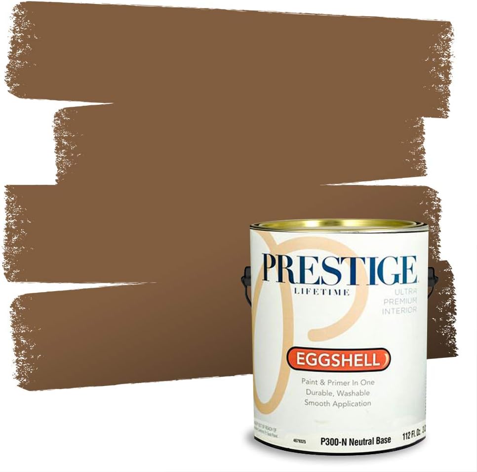 PRESTIGE Paints Exterior Paint and Primer In One, 1-Gallon, Flat, Comparable Match of Sherwin Williams* Sable*