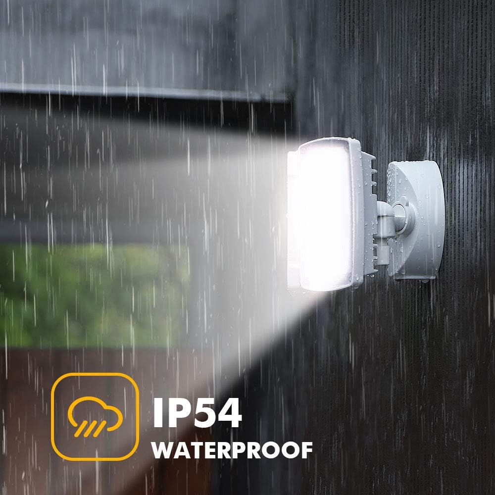 LUTEC 2 Packs 14W LED Flood Light Outdoor, 1300LM 5000K Single-Head Floodlight