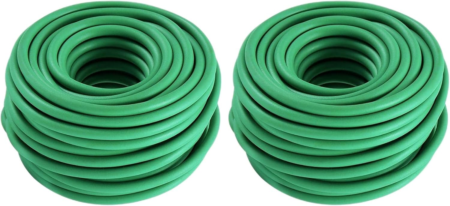 Soft Plant Ties, Garden Ties TPR Flexible Durable Heavy Duty Twist Wire for Twine Tomato Branches Vines and Tying Up Cable Wires (Green) (50ft, 0.2in)
