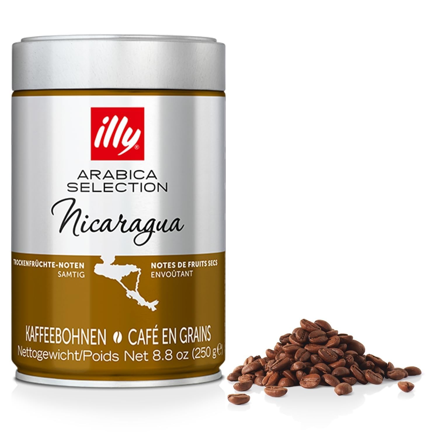 Illy Classico Whole Bean Coffee, Medium Roast, Classic Roast With Notes Of Caramel, Orange Blossom And Jasmine, 100% Arabica Coffee, No Preservatives, 8.8 Ounce Can (Pack Of 1)