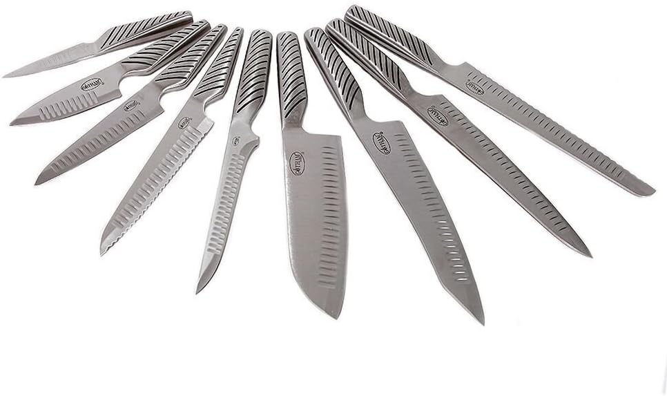 Gotham Steel 10 Piece Knife, 10Piece Set, Stainless Steel
