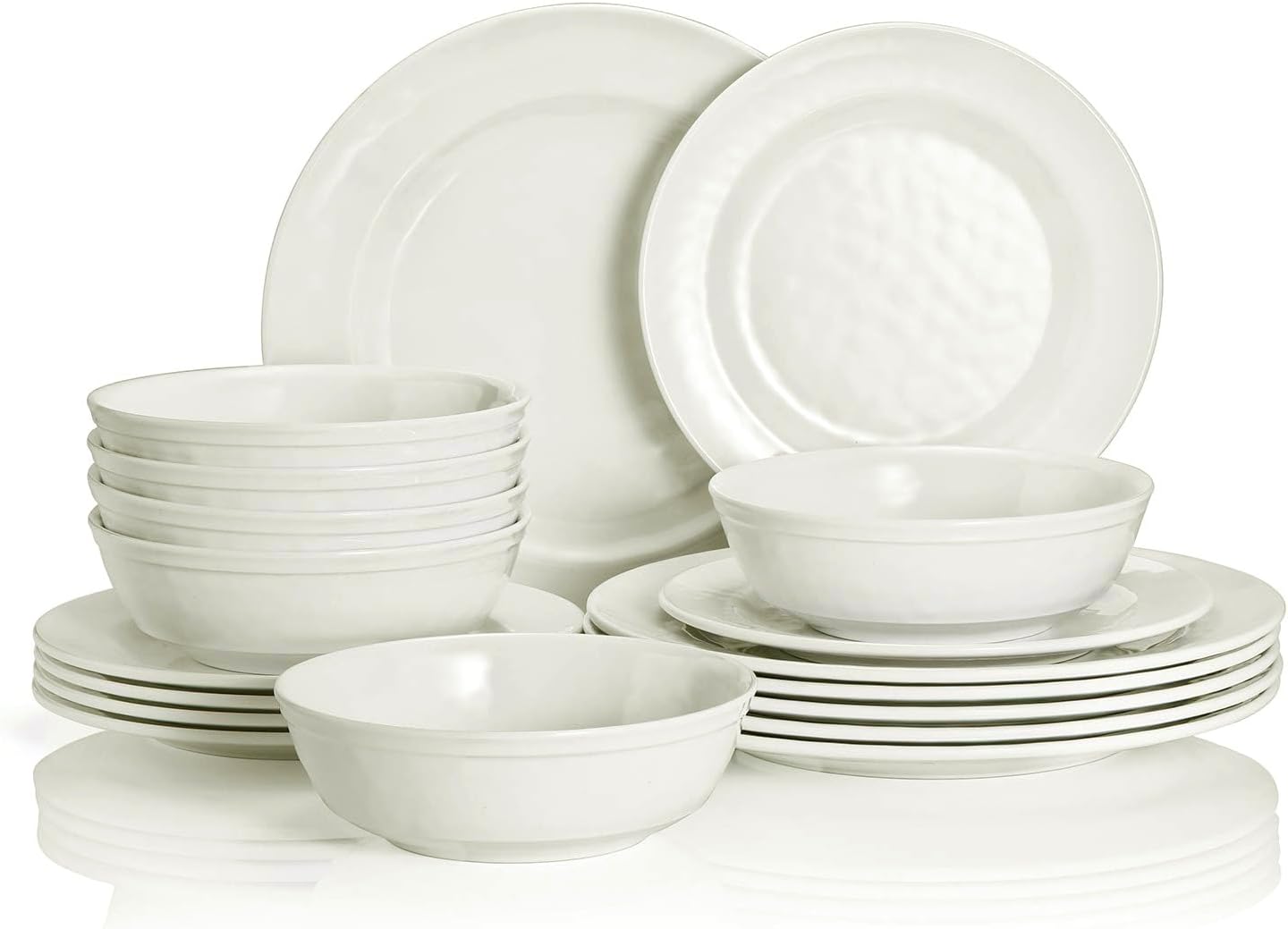 TP 18-Piece Dinnerware Set, Melamine Dishes Set with Bowls and Plates, Service for 6, Non-breakable Lightweight Dining Tableware, Teal