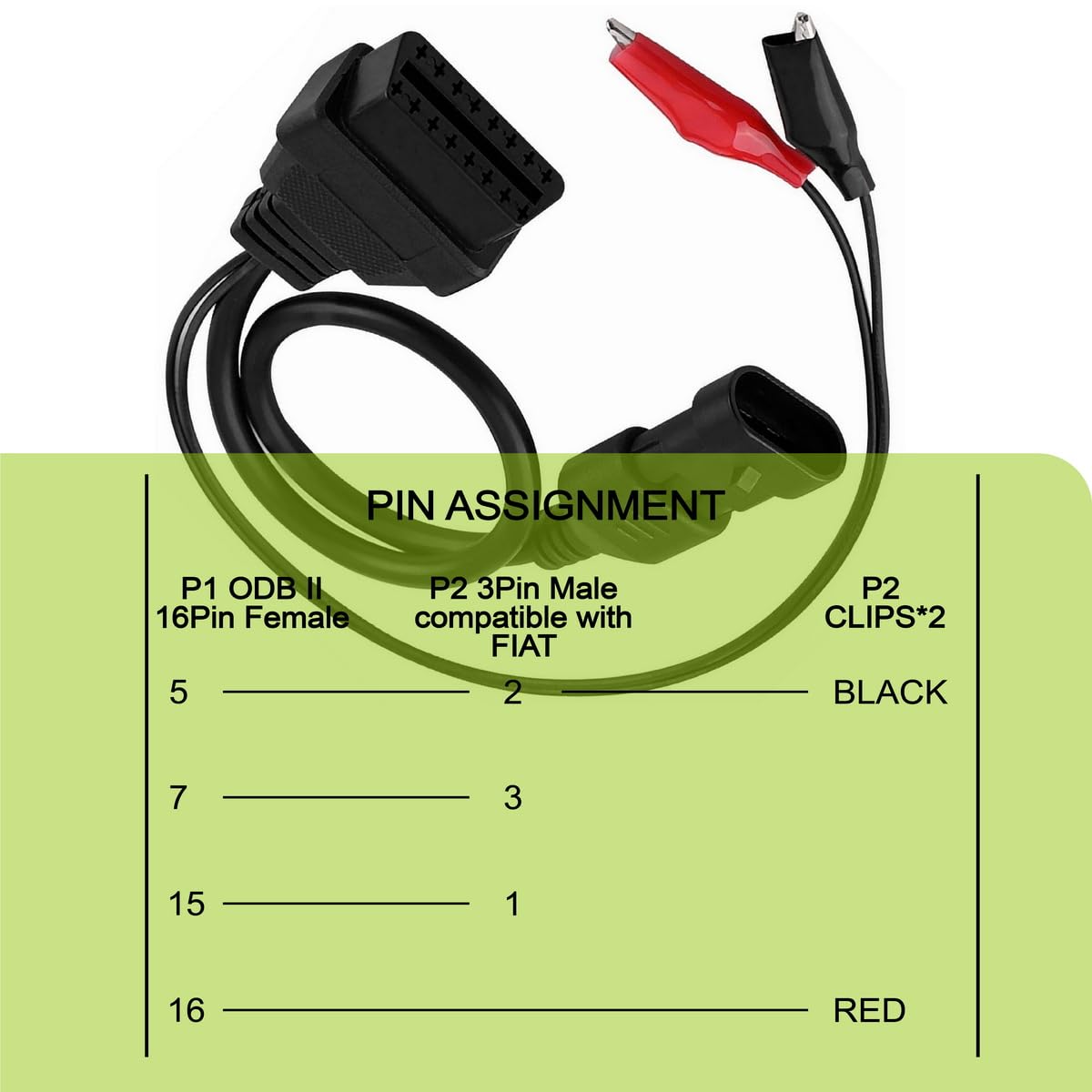 OBD OBD2 16 Pin Connector Diagnostic Adapter Cable Compatible for BMW 20 Pin