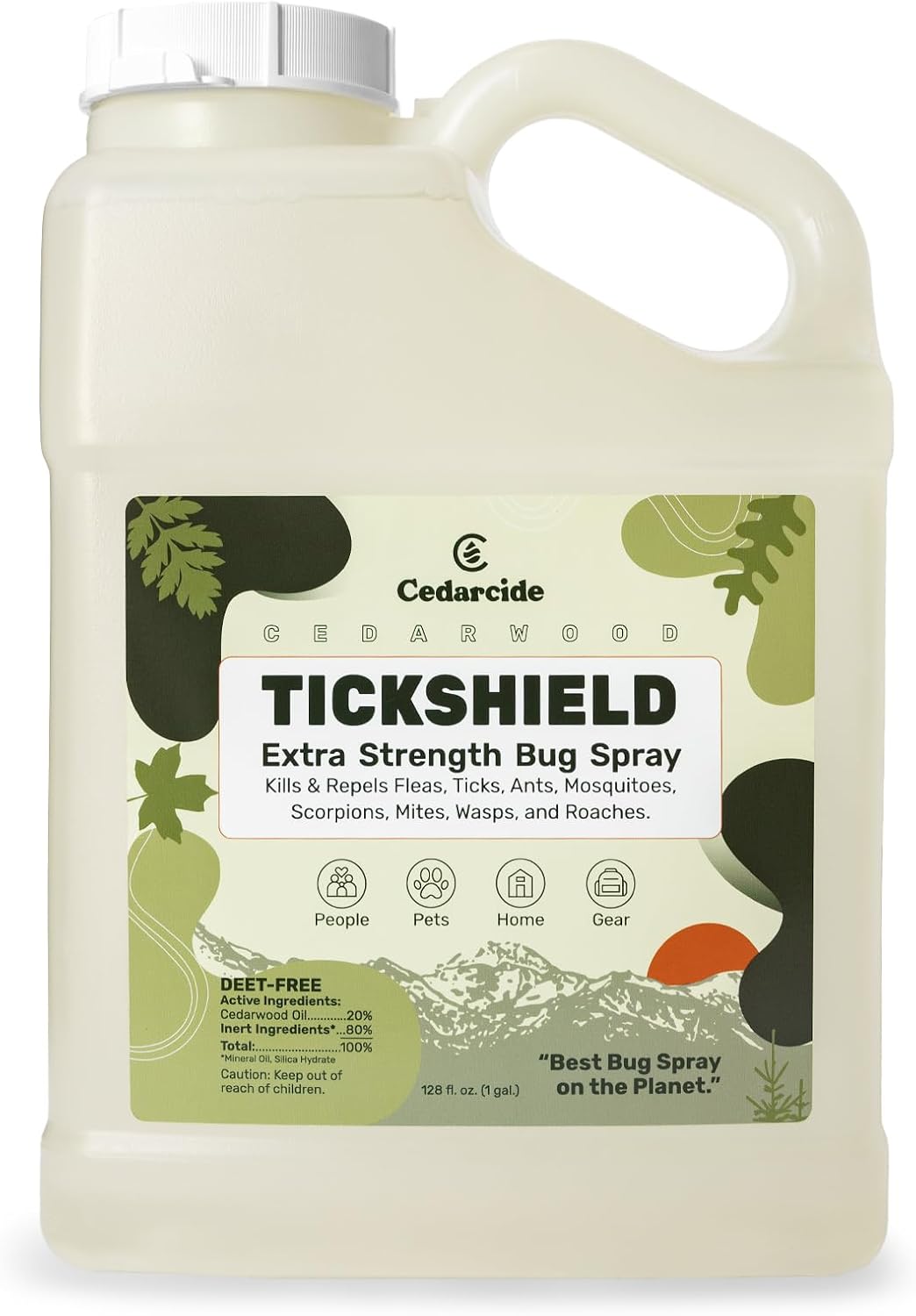 Cedarcide Extra Strength Tickshield | Deep Woods Cedar Oil Tick & Mosquito Repellent Spray for People, Pets, & Indoors | Kills & Repels Fleas, Ticks