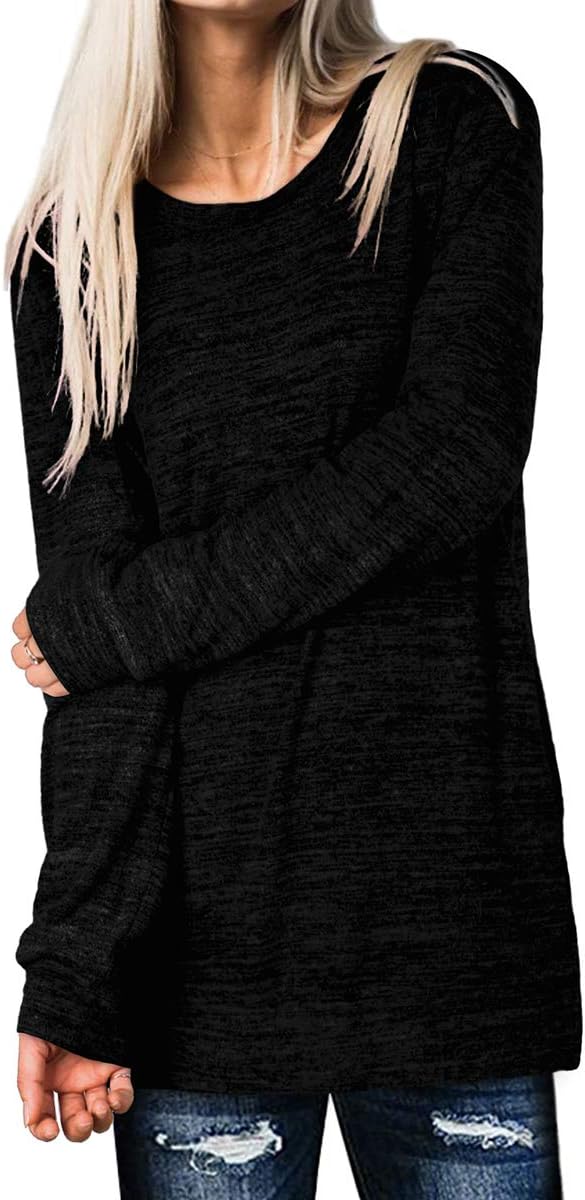 XIEERDUO Womens Casual Sweatshirts Long Sleeve Shirts Oversized With Pocket Tunic Tops S-3XL