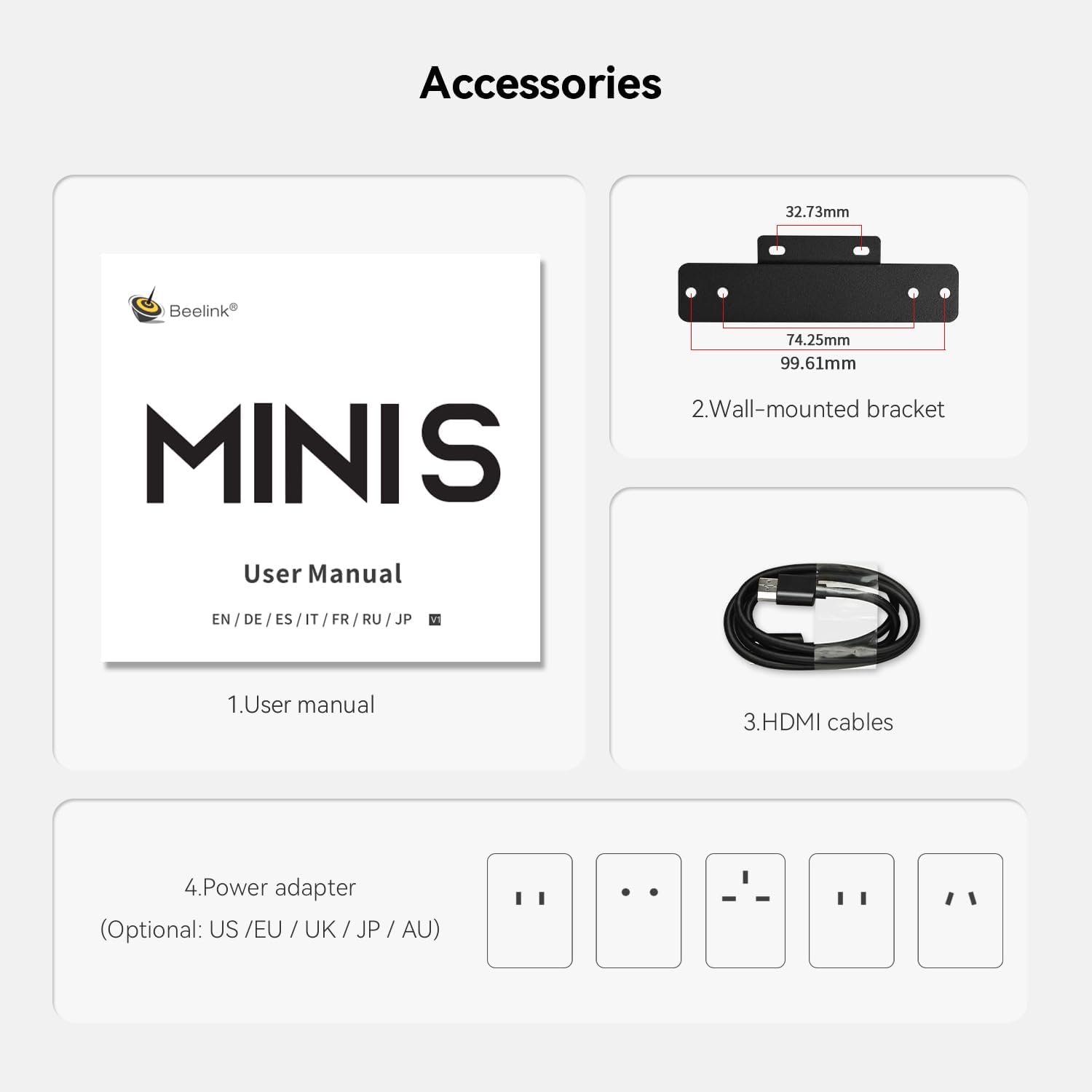 Beelink Mini PC, MINI S12 Intel Lake N95 4C/4T, 8GB DDR4 RAM 256GB SSD