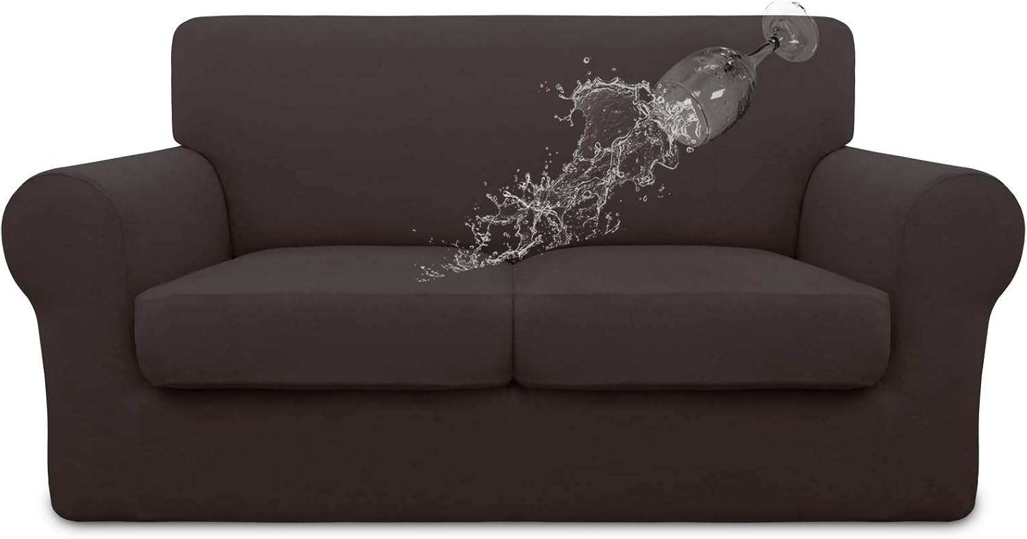 Easy-Going 4 Pieces Waterproof Recliner Chair Slipcover Washable | Stretch Soft Couch Cover for Dogs, Sofa Slipcover for Recliner Couch Furniture Protector for Kids, Pets Dark Gray
