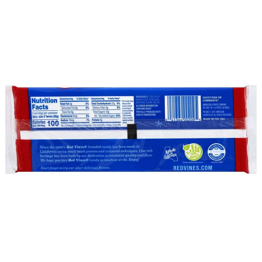 Red Vines Licorice Twists, Original Red Flavor, Soft & Chewy Candy, 4 Ounce (Pack of 24)