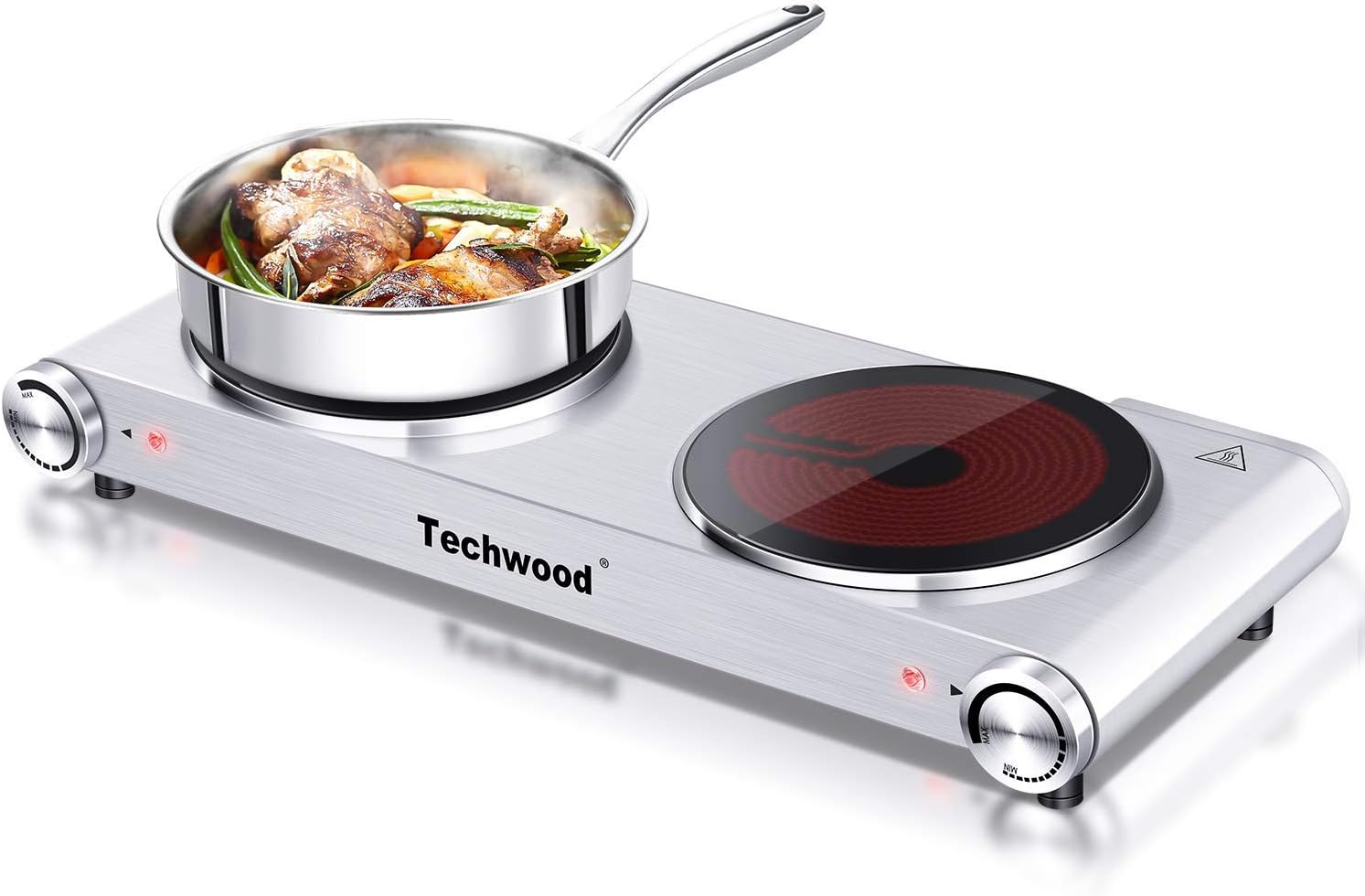 Hot Plate, Techwood Electric Stove for Cooking, 1500W Countertop Single Burner with Adjustable Temperature and Handles