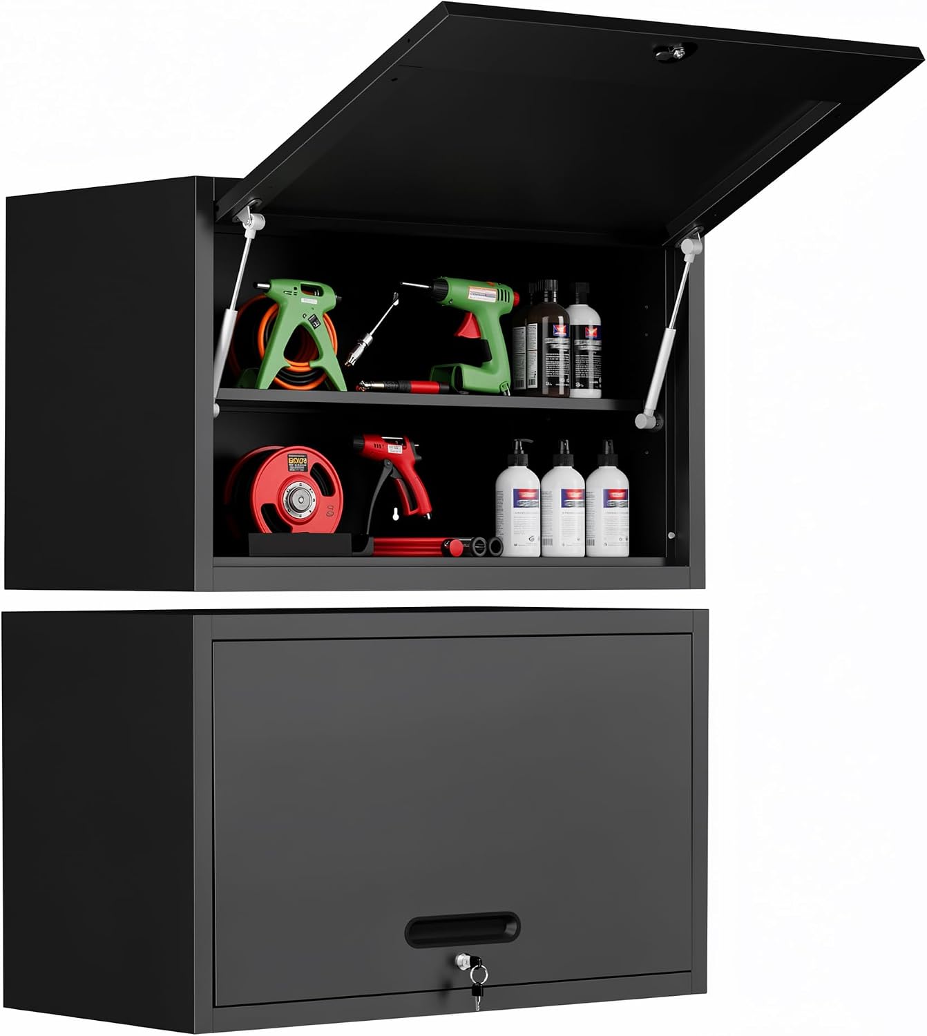 Metal Storage Cabinet for Garage, Tool Cabinet, Utility Cabinet | Wheeled, Rolling Tool Cabinet, 6 Drawers, Top Countertop, Pegboard, Assembly Required, Black