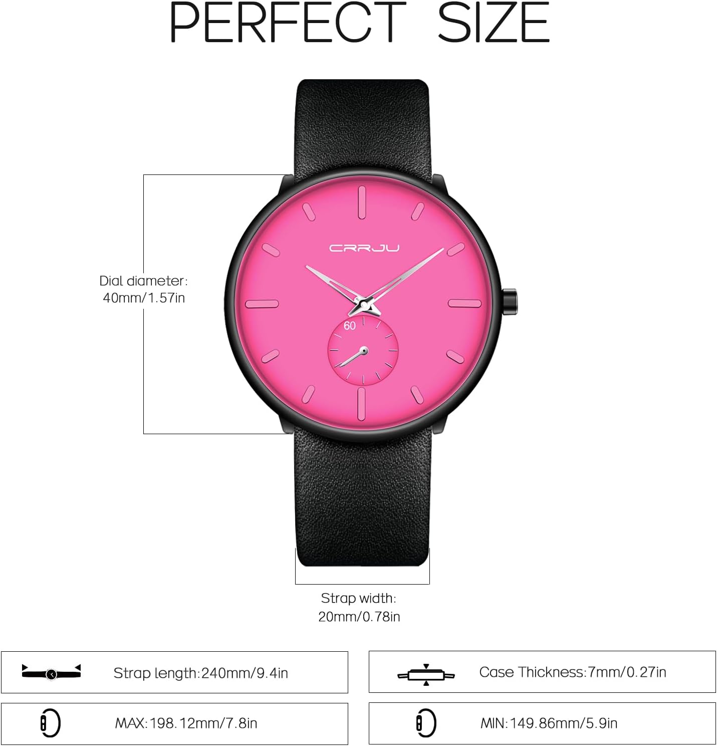 Mens Watches Ultra-Thin Minimalist Waterproof-Fashion Wrist Watch for Men Unisex Dress with Leather Band