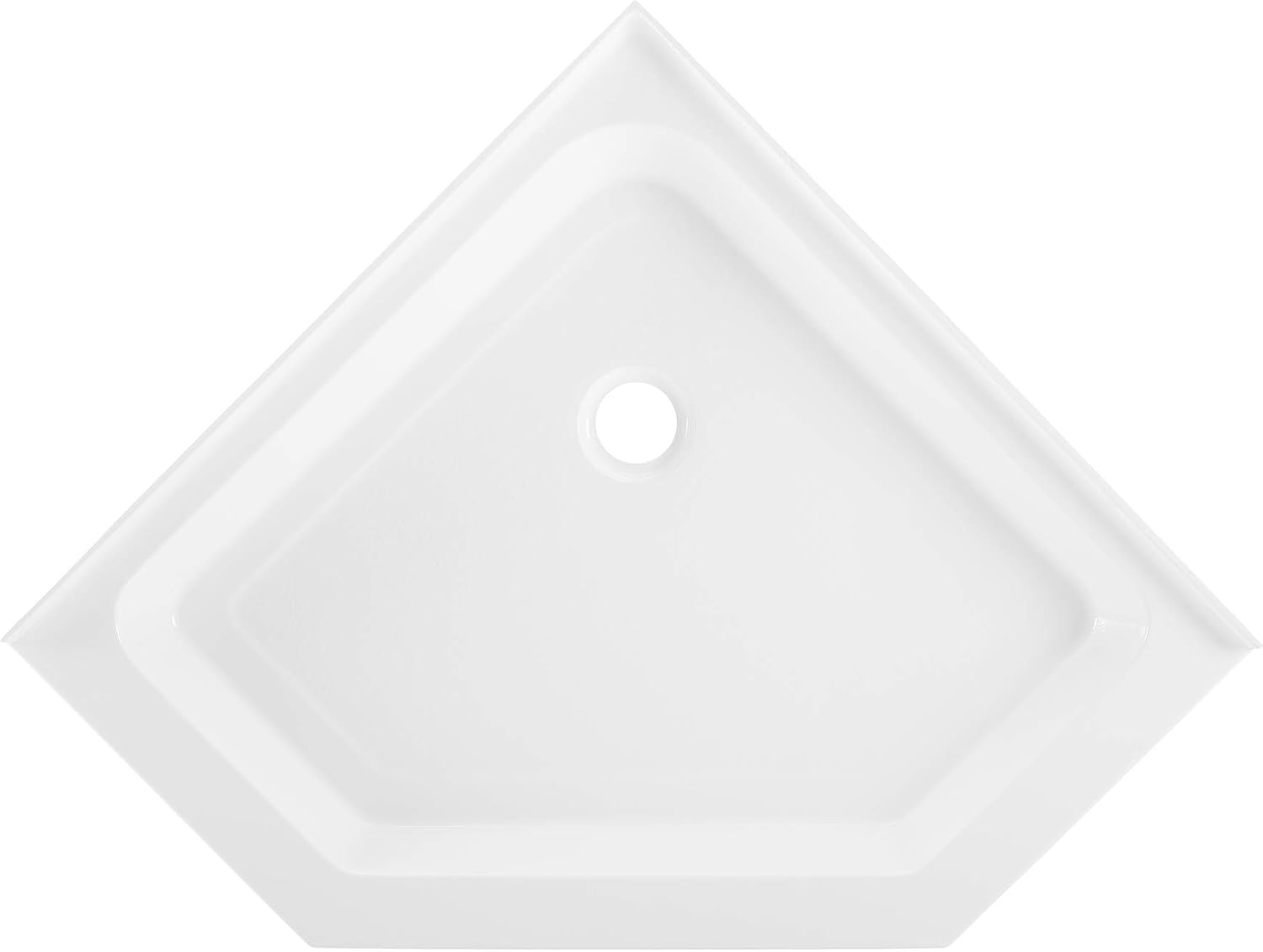 Voltaire 32" x 32" Acrylic White, Single-Threshold, Center Drain, Neo-angle Shower Base