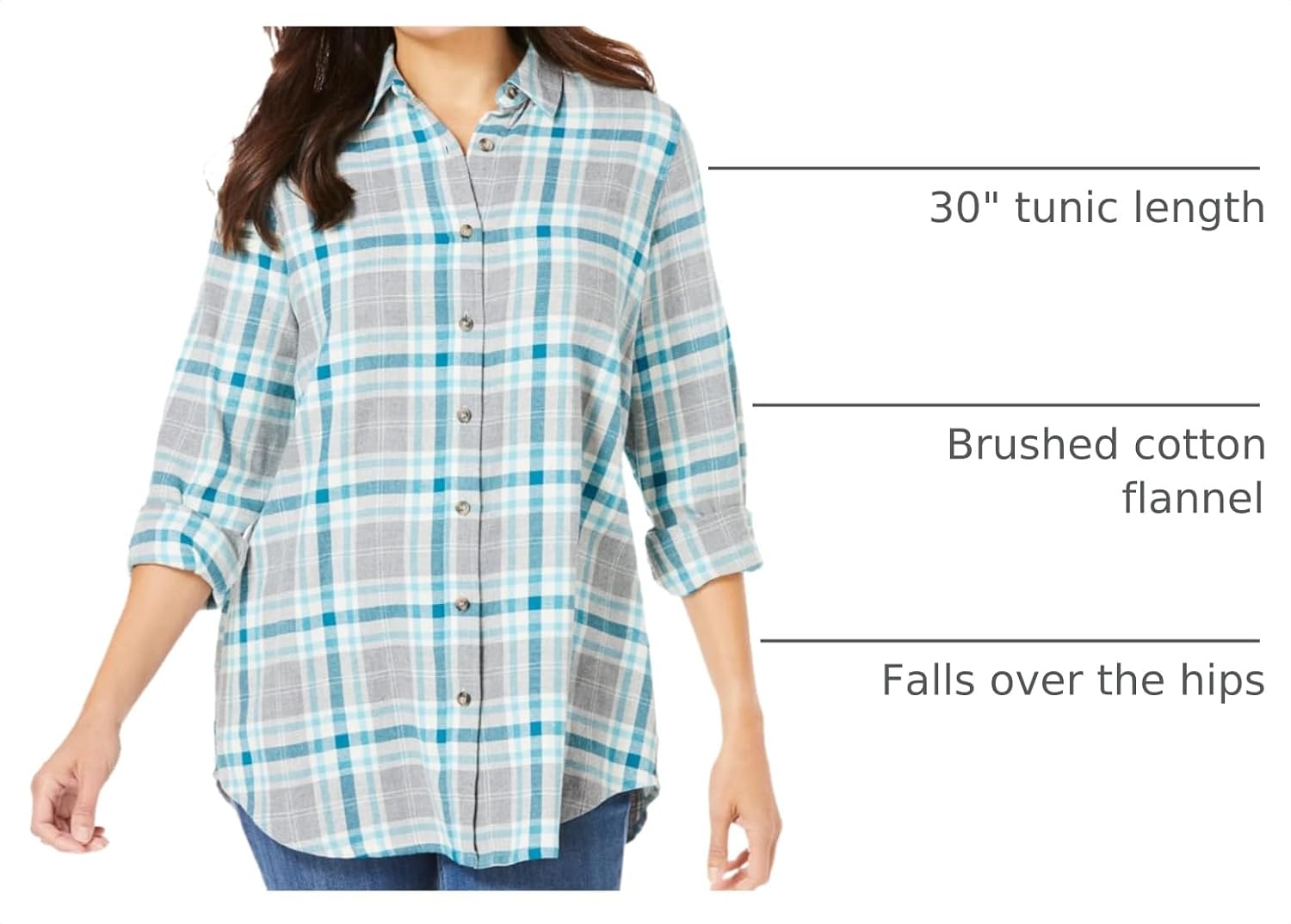 Woman Within Classic Flannel Shirt